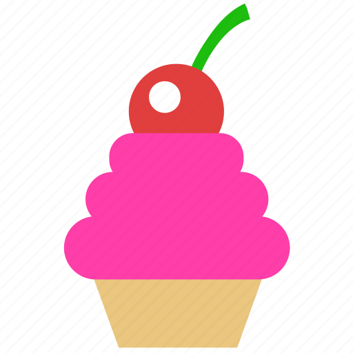 Cherry, cherry on top, cupcake, dessert, junk food, sweet, unhealthy icon - Download on Iconfinder
