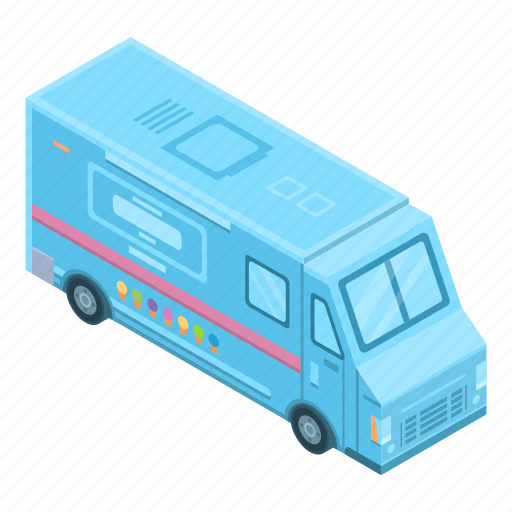Business, car, cartoon, cream, ice, isometric, truck icon - Download on Iconfinder