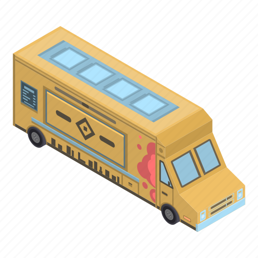Burger, business, car, cartoon, isometric, street, truck icon - Download on Iconfinder