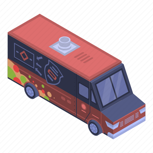 Business, cartoon, fast, food, isometric, logo, truck icon - Download on Iconfinder