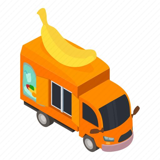 Banana, business, car, isometric, juice, truck icon - Download on Iconfinder
