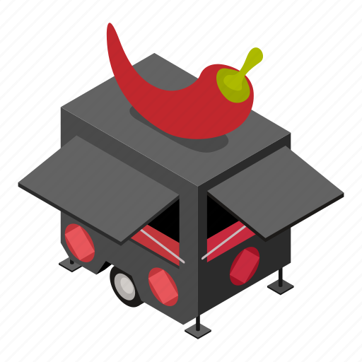 Car, chili, food, isometric, pepper, trailer icon - Download on Iconfinder
