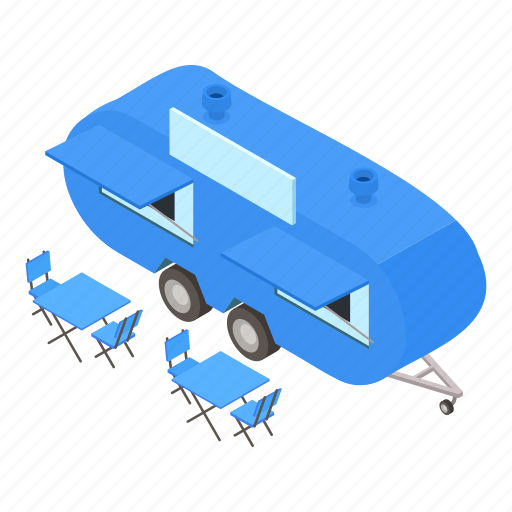 Business, car, isometric, restaurant, street, trailer icon - Download on Iconfinder