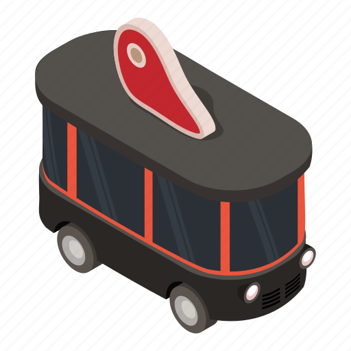 Business, car, food, isometric, steak, truck icon - Download on Iconfinder