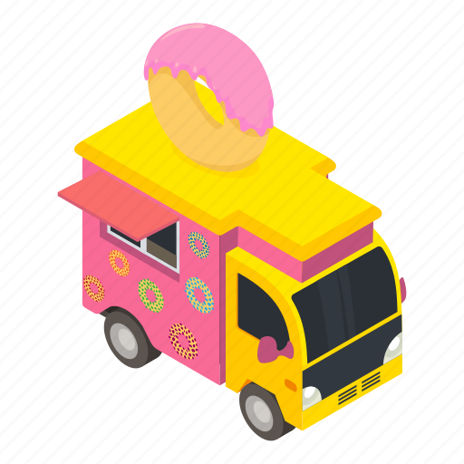 Business, car, donut, isometric, retro, truck icon - Download on Iconfinder