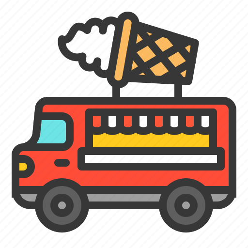 Cone, food, ice cream, shop, truck, vehicle icon - Download on Iconfinder
