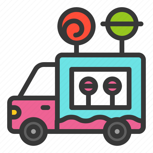 Candy, food, lollipop, shop, truck, vehicle icon - Download on Iconfinder