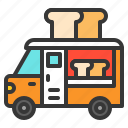 bakery, bread, food, shop, truck, vehicle