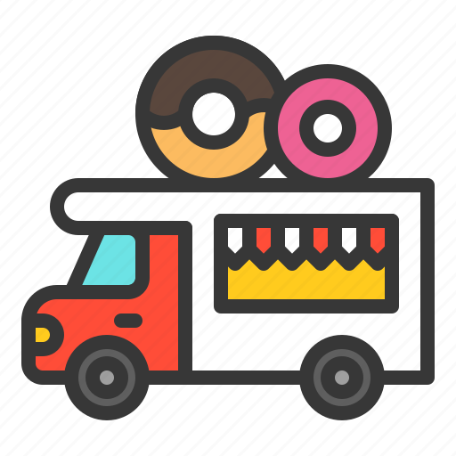Donut, food, shop, sweets, truck, vehicle icon - Download on Iconfinder