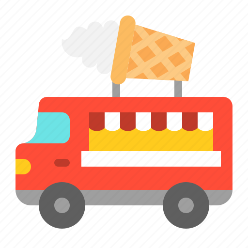 Cone, food, ice cream, truck, vehicle icon - Download on Iconfinder