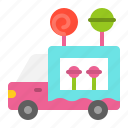 candy, food, lollipop, truck, vehicle