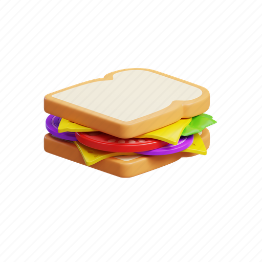 Sandwich, food, drink, bakery, meal, donut, dessert 3D illustration - Download on Iconfinder