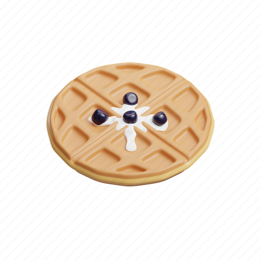 Waffles, food, drink, bakery, meal, sandwich, donut 3D illustration - Download on Iconfinder