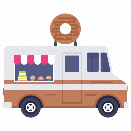 Donut truck, donuts delivery truck, donuts food truck, food festival, food service icon - Download on Iconfinder