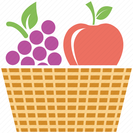 Apple, fruits, fruits basket, grapes icon - Download on Iconfinder