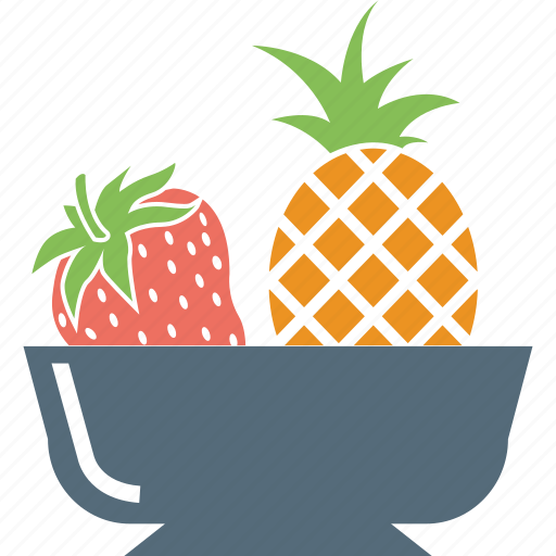 Fruit basket, fruits, pineapple, pineapple and strawberry, strawberry, food icon - Download on Iconfinder