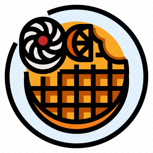 Bakery, belgian, cream, wafer, waffle icon - Download on Iconfinder