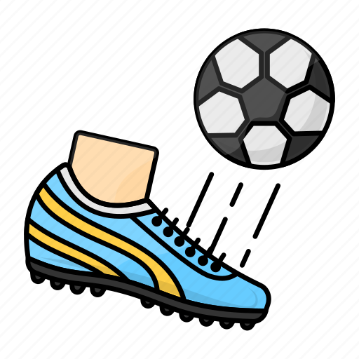 Soccer kick, football kick, football hit, playing football, sports icon - Download on Iconfinder