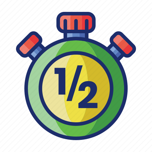 Clock, football, half, time icon - Download on Iconfinder