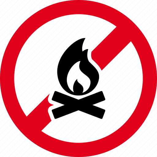 Campfire, fire, forbidden, flame, no, stop, warning icon - Download on Iconfinder