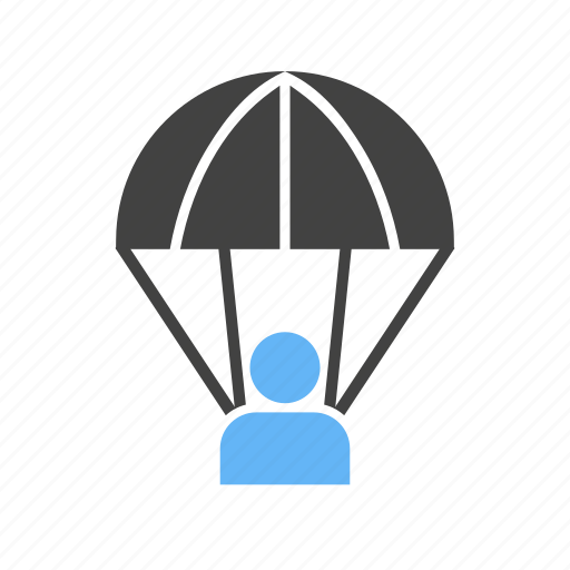 Flying, parachut, parachuter, person icon - Download on Iconfinder