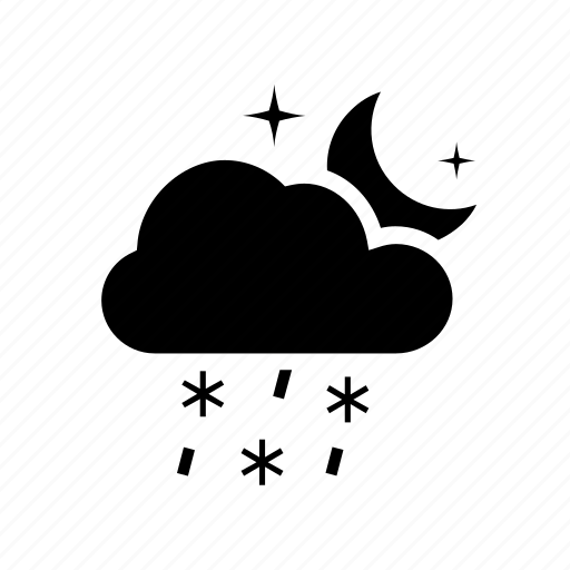 Cloud, forecast, moon, night, rain, snow, weather icon - Download on Iconfinder