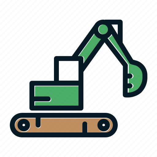 Excavator, logging, bulldozer, heavy machinery, timber, crane, forestry icon - Download on Iconfinder