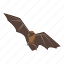 bat, cartoon, flying, halloween, isometric, logo, silhouette