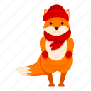 fox, winter, headwear, adorable