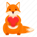 fox, heart, romantic, love