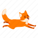 running, fox, wild, orange