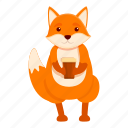 fox, drink, coffee, cute