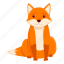 fox, sitting, tail, cute 