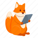 fox, tablet, animal