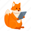 fox, tablet, animal 
