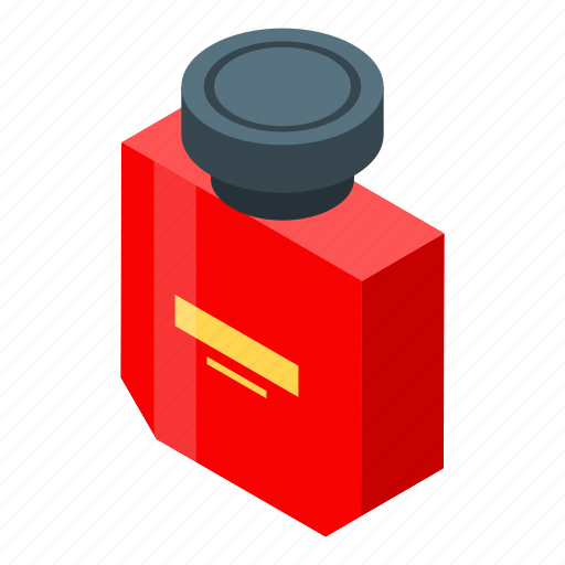 Bottle, cartoon, flower, fragrance, isometric, red, woman icon - Download on Iconfinder