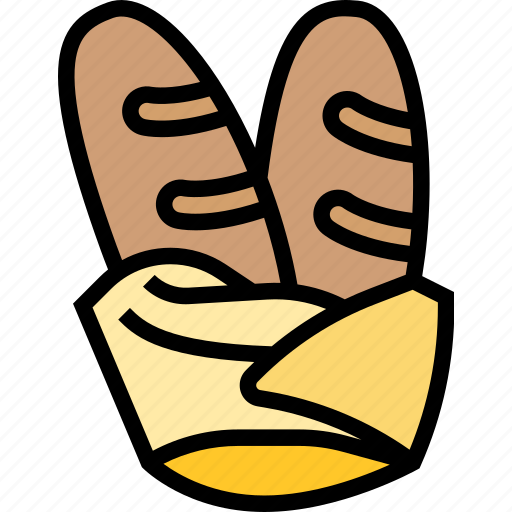 Baguette, bread, baked, food, gourmet icon - Download on Iconfinder