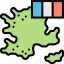 france, map, region, country, cartography 