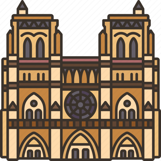 Notre, dame, paris, catholic, cathedral icon - Download on Iconfinder