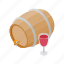 alcohol, barrel, container, drink, isometric, storage, wine 