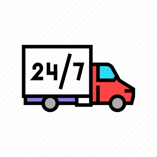Truck, around, clock, free, shipping, service icon - Download on Iconfinder