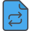 arrow, document, exchange, file 