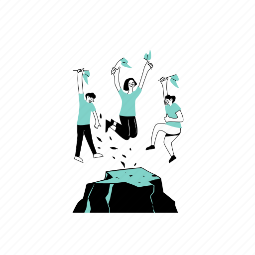 Jump, celebration, party, team, happy, friend, joy illustration - Download on Iconfinder