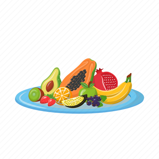 Vitamins, healthy food, natural product, fruit plate, vegan food icon - Download on Iconfinder