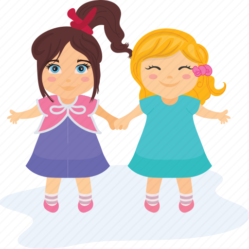 Friendship, happy, joy, little girls, playing icon - Download on Iconfinder