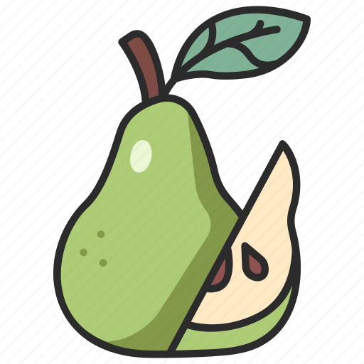 Diet, fresh, pear, food, half, fruit, juicy icon - Download on Iconfinder