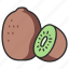 kiwi, fruit, organic, kiwifruit, half 