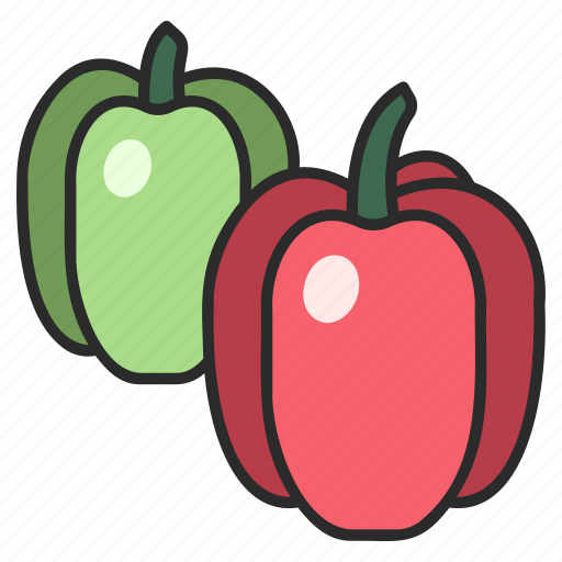Red, pepper, paprika, green, healthy, food, vegetable icon - Download on Iconfinder