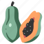 papaya, ripe, slice, fruit, food, vegan 