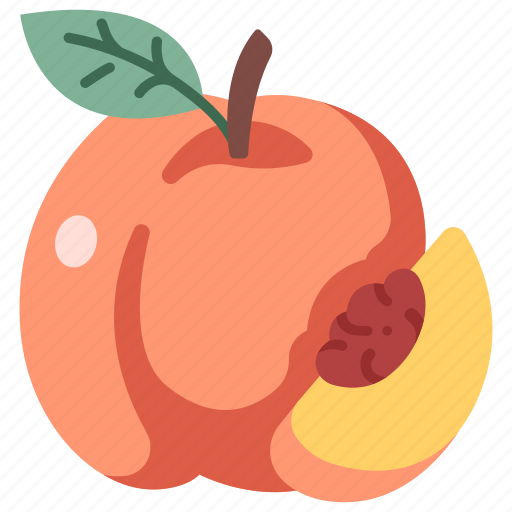 Leaf, juicy, fruit, vegan, peach icon - Download on Iconfinder